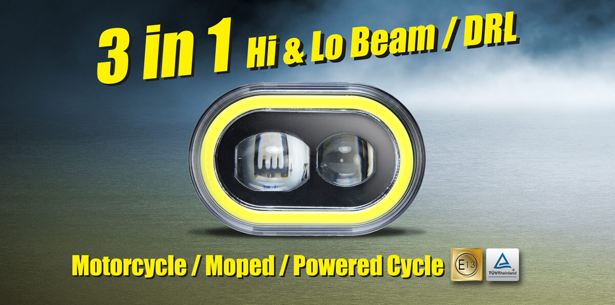 DB E1 combines with Hi beam. Lo beam and Day Time Running