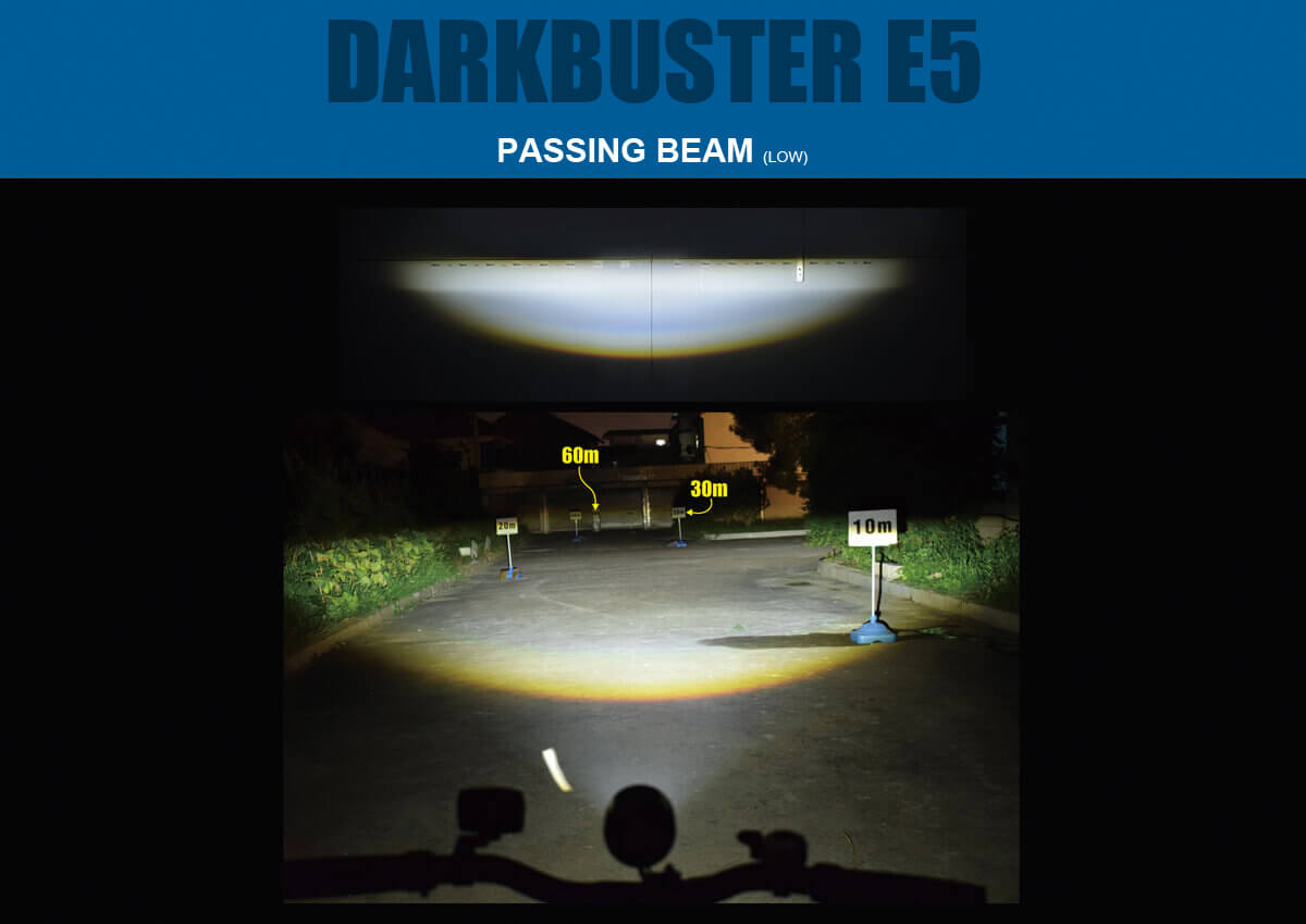 Electric Scooter LED Lights E-MARK DARKBUSTER E5 PASSING BEAM