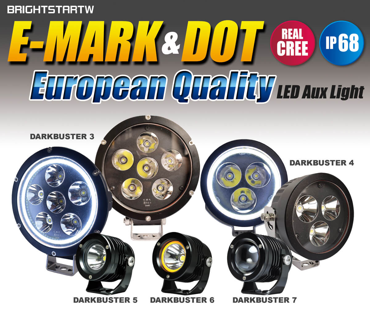 European Quality LED Aux Light round yellow fog lights