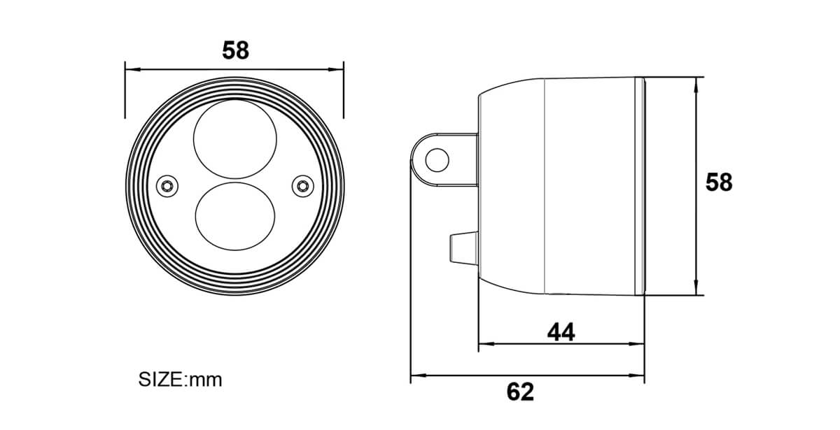 E Scooter Light E-MARK DARKBUSTER E10 Size