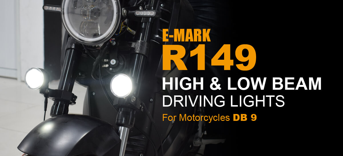 LED Driving Lights E-MARK DB9 For Motorcycle