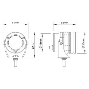 Motorcycle Fog Light Of Automotive Grade E-MARK F1 SIZE