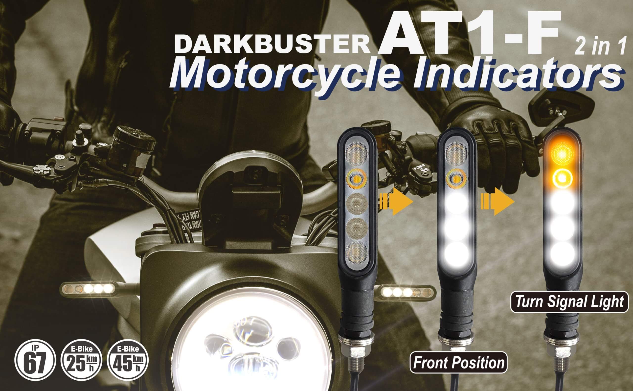Motorcycle Indicator E-MARK DARKBUSTER AT1-F (Solid)-1