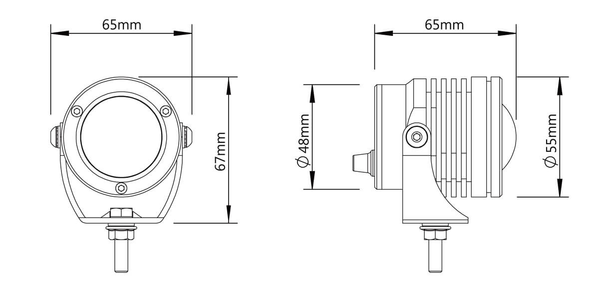 Motorcycle LED Spotlight E-MARK DB 7 SIZE