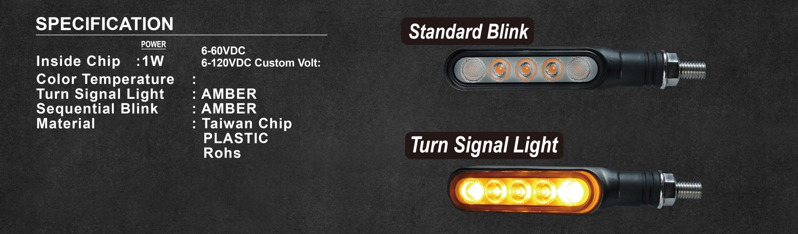 Turn Signal Light For Electric Motorbike E-MARK DB A1 (Solid)-4