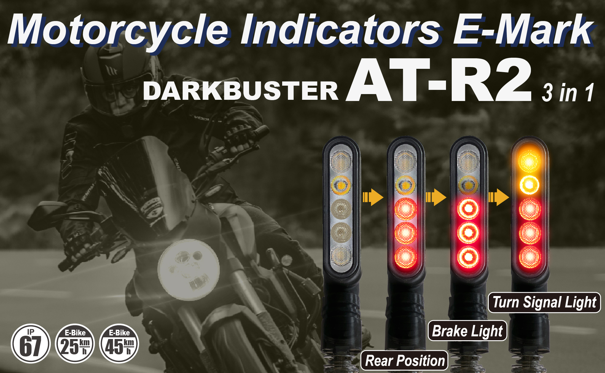 Turn-Signal-Light-For-Electric-Motorbike-E-MARK-DB-AT-R2-NEW
