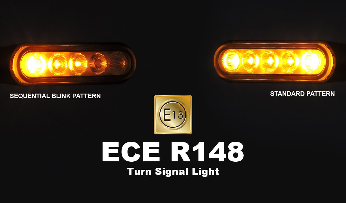 Turn Signal Lights For Electric Bike E-MARK DB A1 (Flat)-R148