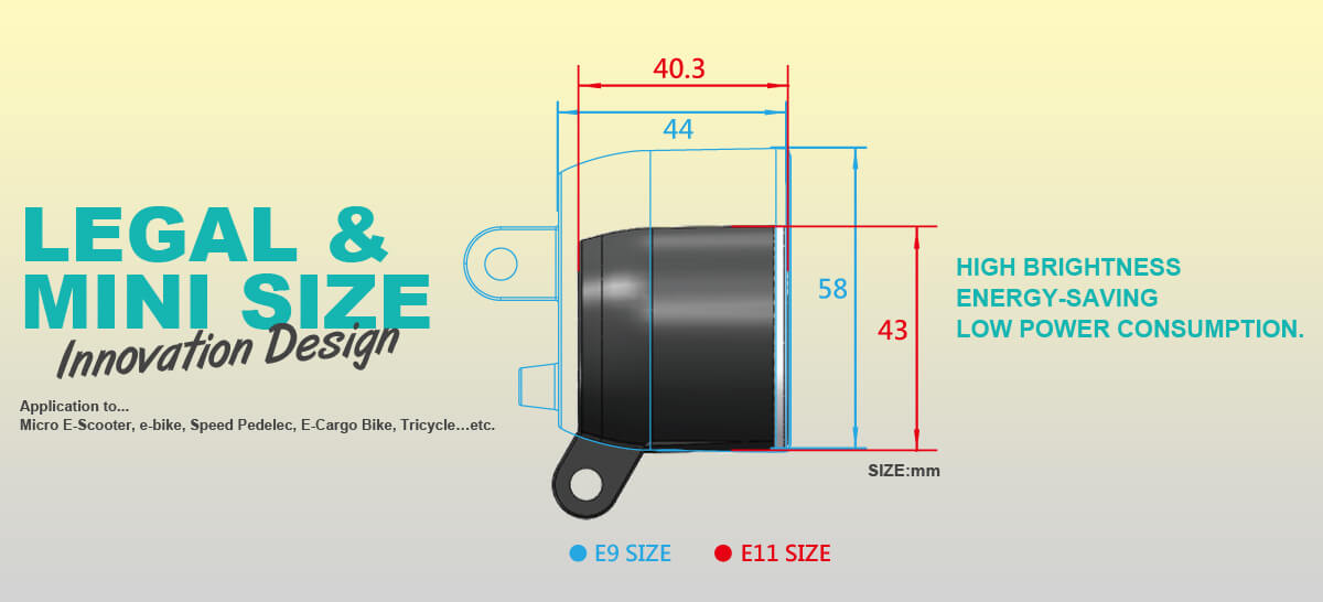 E Scooter Lights E-MARK DARKBUSTER E11 mini size (2)