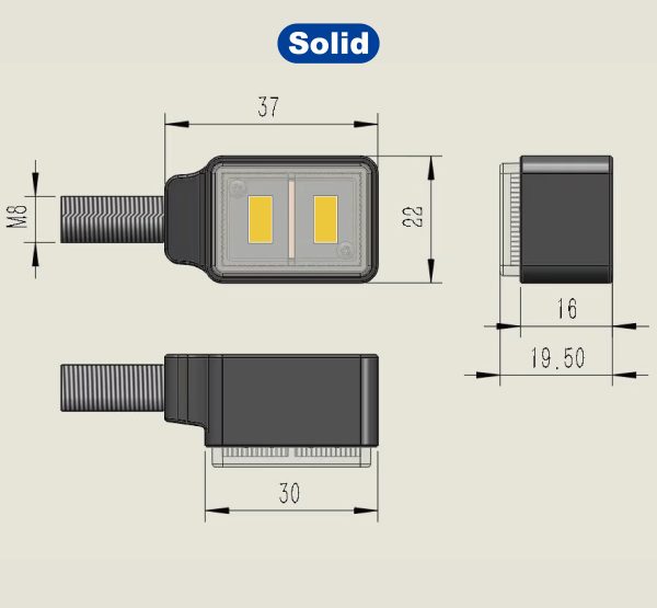 Small Turn Signal Lights with Position Light E-MARK AT-F2M(Solid) - Image 4