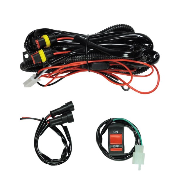 wire set with standard switch of the auxiliary light for motorcycle led driving light